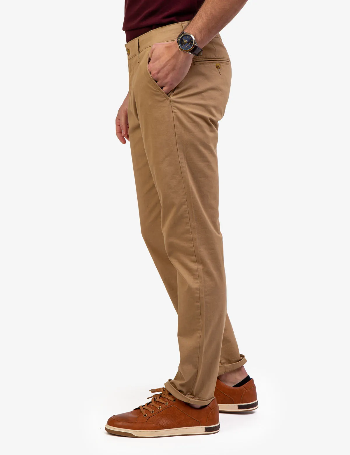 STRAIGHT TWILL CHINO PANTS