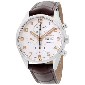 TAG HEUER CARRERA AUTOMATIC WHITE DIAL BROWN MEN WATCH CV2A1AC.FC6380