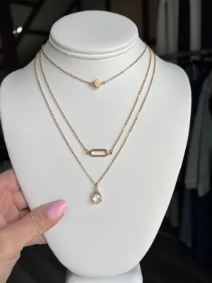Teardrop 3 Layer Choker Necklace