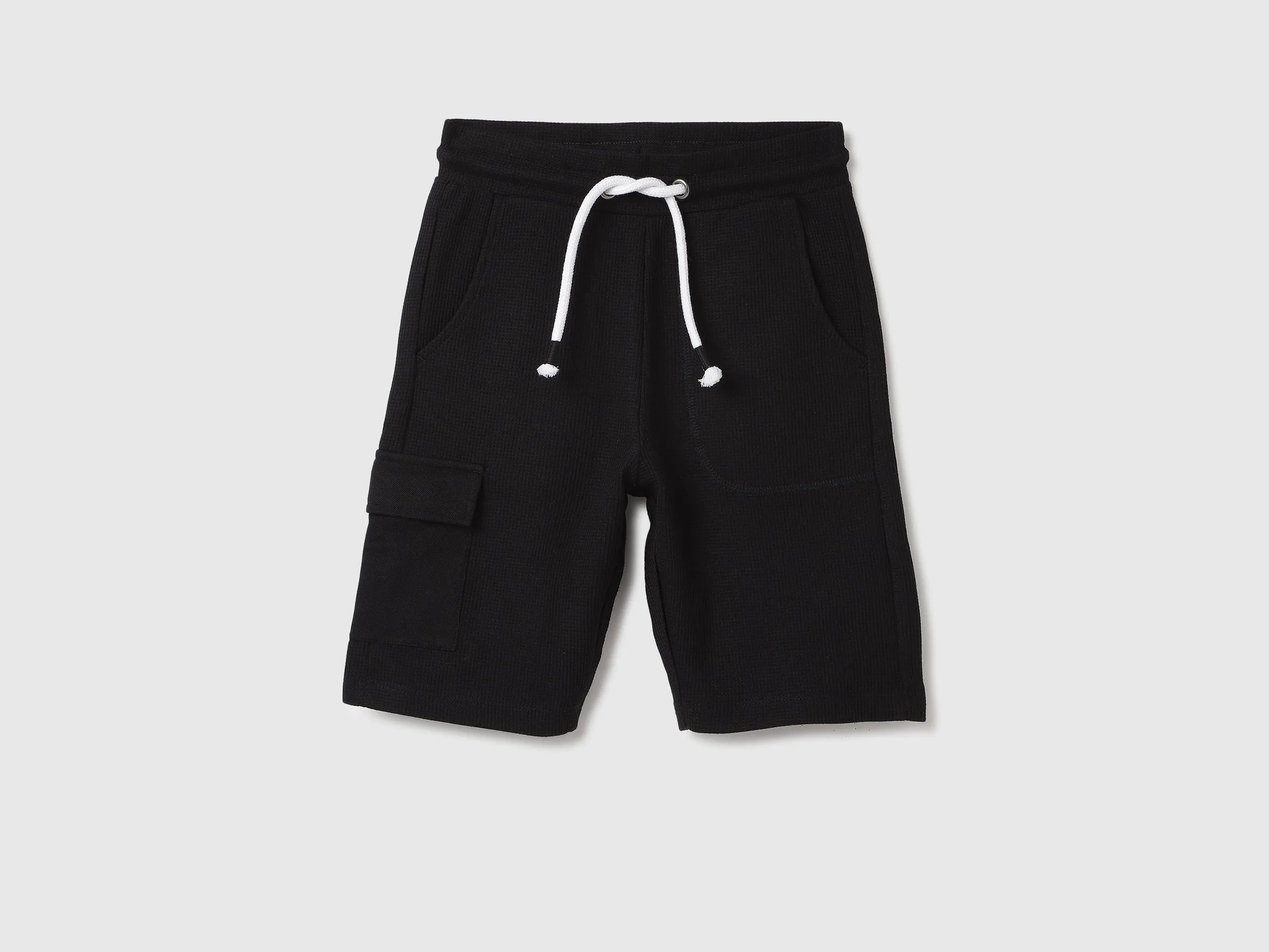 Textured Regular Fit Bermuda Shorts