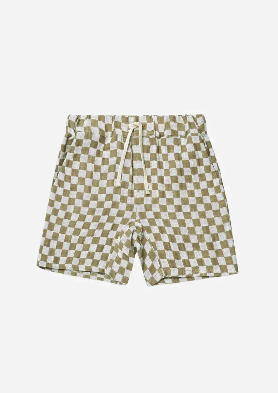 The Bermuda Short by Rylee & Cru - Olive Check - BABY
