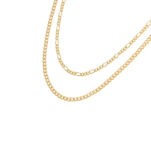 The Cuban & Figaro Chain Necklace Combo Set