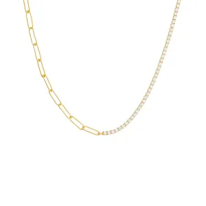 Thin Tennis X Chunky Link Necklace