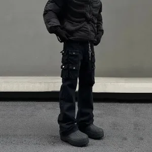 Three-dimensiona Multi-pocket Cargo Jeans