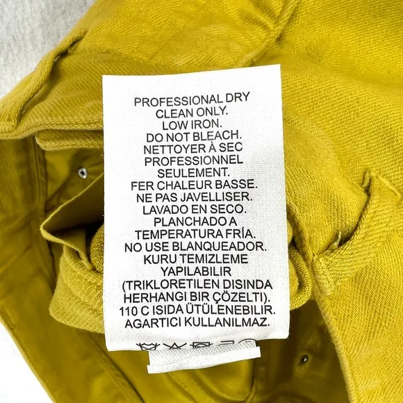 TIBI Shorts Womens 26 Mustard Hue Knee Length Bermuda Trish Denim Garment Dyed