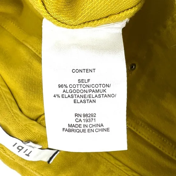 TIBI Shorts Womens 26 Mustard Hue Knee Length Bermuda Trish Denim Garment Dyed