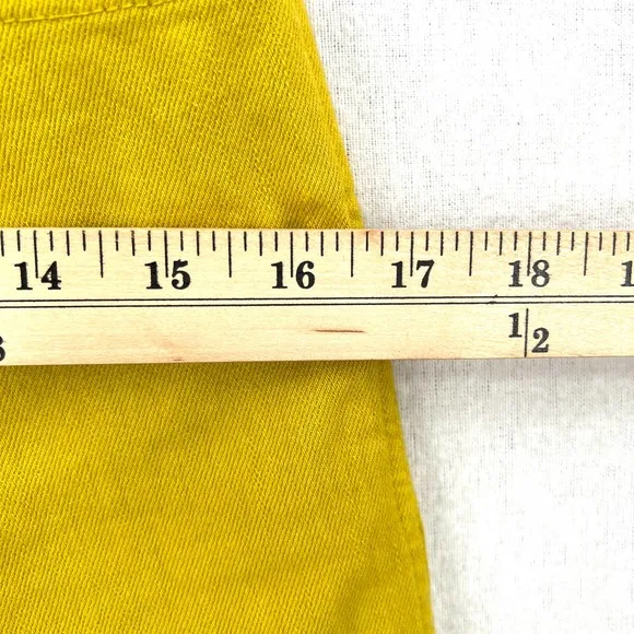 TIBI Shorts Womens 26 Mustard Hue Knee Length Bermuda Trish Denim Garment Dyed