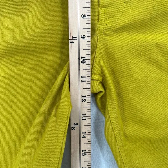 TIBI Shorts Womens 26 Mustard Hue Knee Length Bermuda Trish Denim Garment Dyed