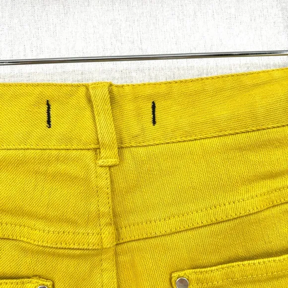 TIBI Shorts Womens 26 Mustard Hue Knee Length Bermuda Trish Denim Garment Dyed