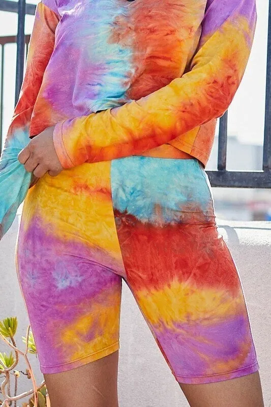 TIE- DYE CROP TOP & SHORT SET (Limited Item)