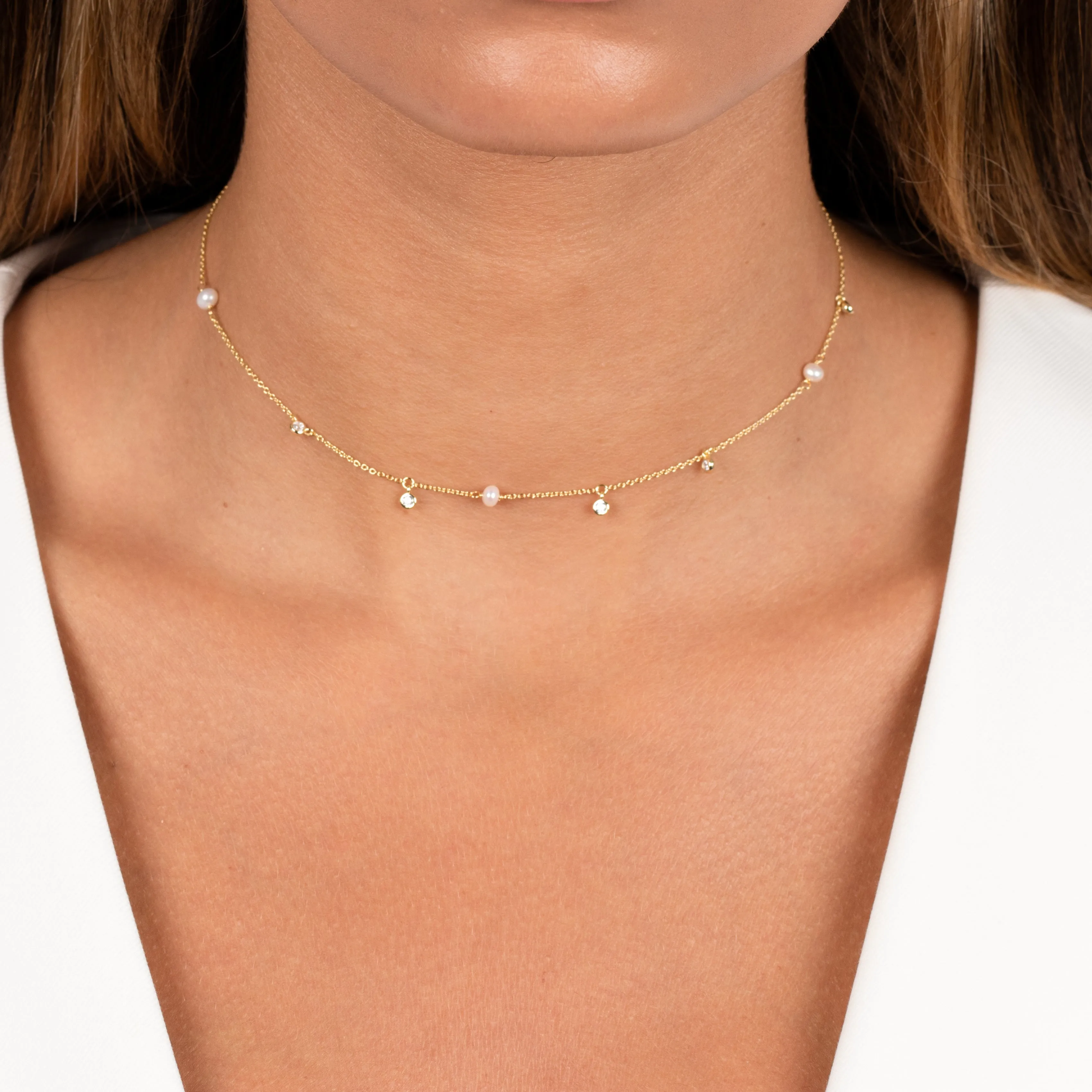Tiny Clustered Pearl Choker