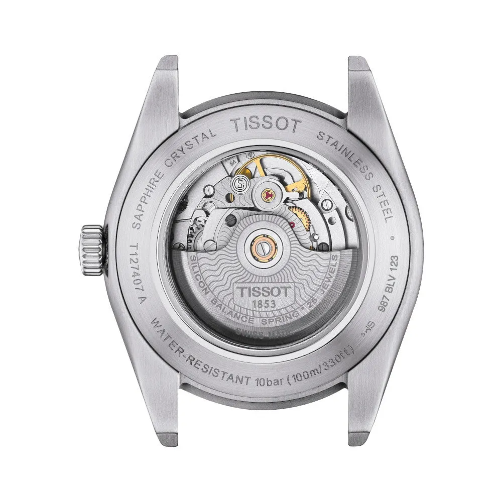 Tissot Powermatic 80 Silicium Mens Stainless Steel Green Dial Watch
