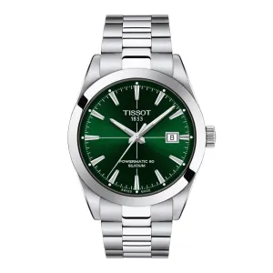 Tissot Powermatic 80 Silicium Mens Stainless Steel Green Dial Watch