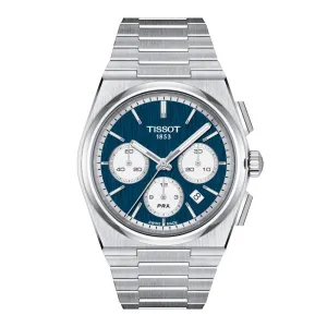 Tissot PRX Automatic Chronograph Mens Stainless Steel Blue Dial Watch
