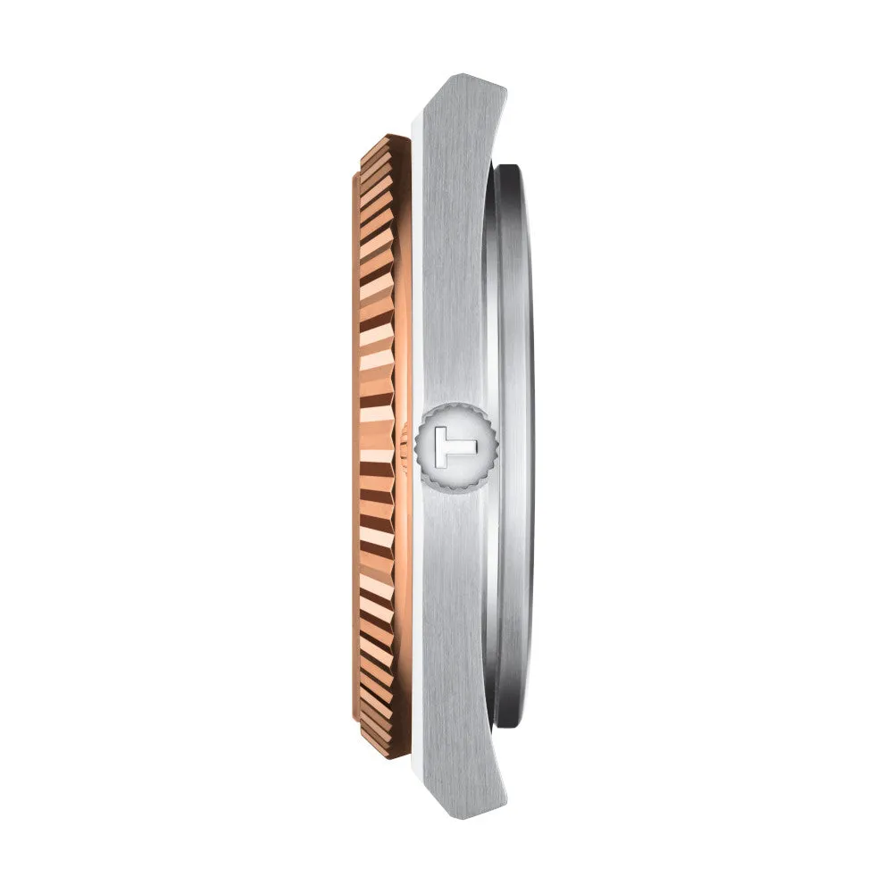 Tissot PRX Powermatic 80 Mens Stainless Steel and 18K Rose Gold Bezel Brown Dial Watch