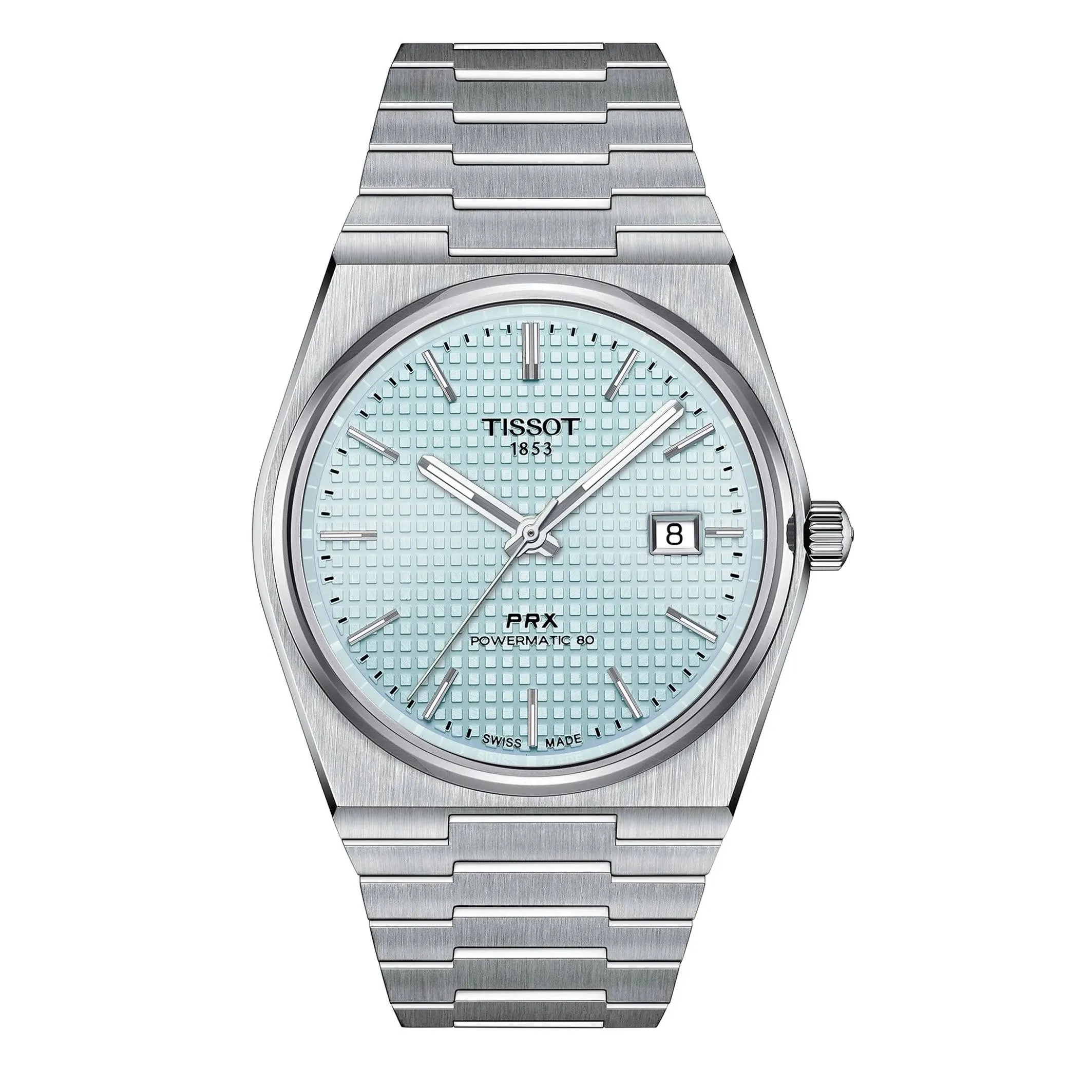 Tissot PRX Powermatic 80 Mens Stainless Steel Ice Blue Dial Watch