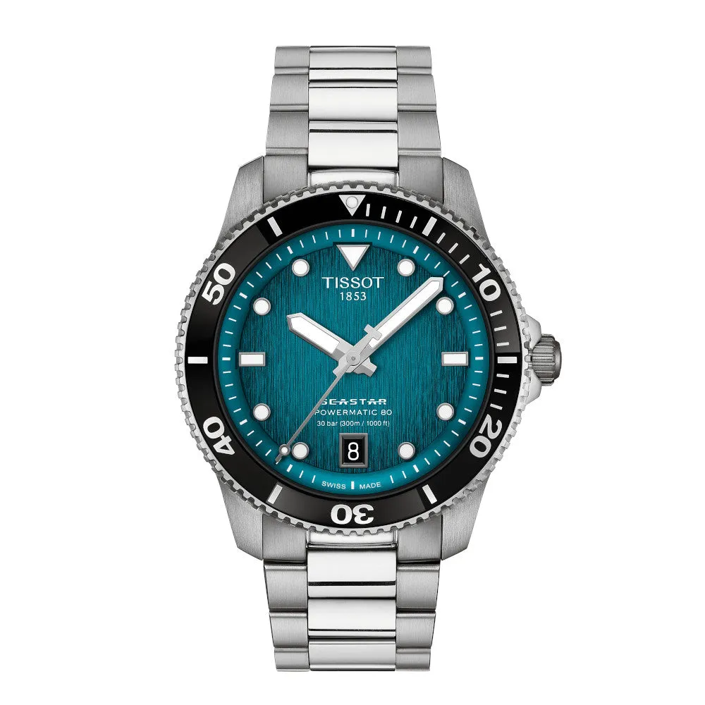Tissot Seastar 1000 Powermatic 80 Mens Stainless Steel Blue Dial Watch