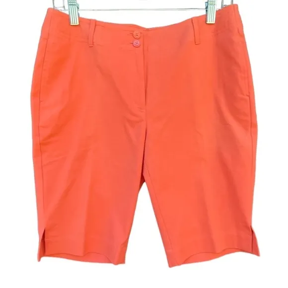 Tommy Bahama BACKSWING Bermuda 18 Golf Shorts Women's Size 6 Orange NWT Silk