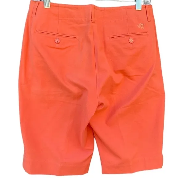 Tommy Bahama BACKSWING Bermuda 18 Golf Shorts Women's Size 6 Orange NWT Silk