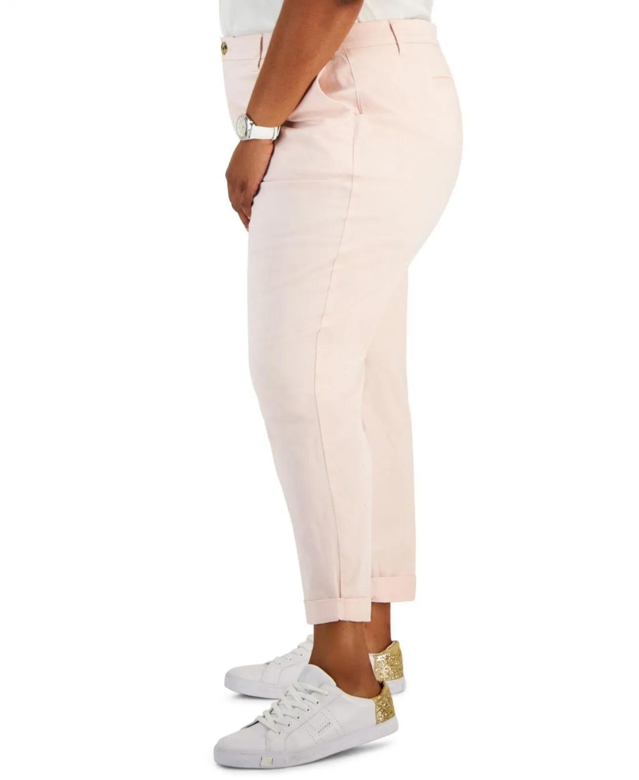 Tommy Hilfiger Womens Hampton Chino Sportswear Pants W0SK0035 Ballerina Pink 18W