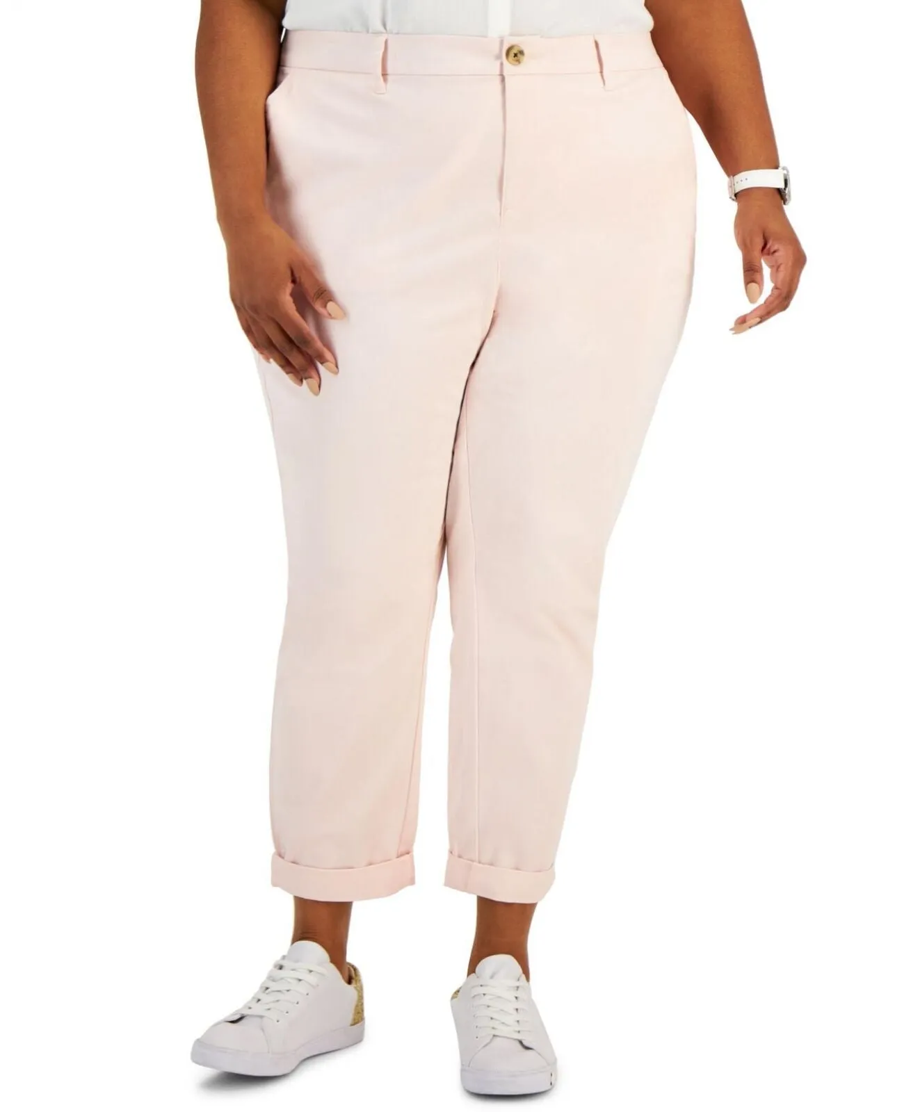 Tommy Hilfiger Womens Hampton Chino Sportswear Pants W0SK0035 Ballerina Pink 18W