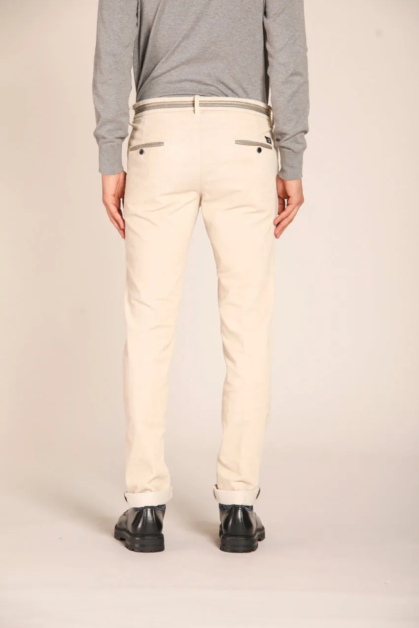 Torino Oxford men's chino pants in velvet 1000 striped slim fit