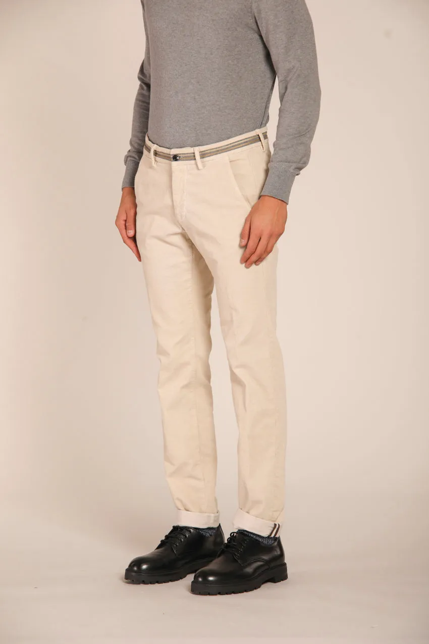 Torino Oxford men's chino pants in velvet 1000 striped slim fit