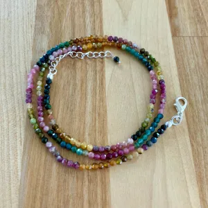Tourmaline 3 mm Beaded Necklace