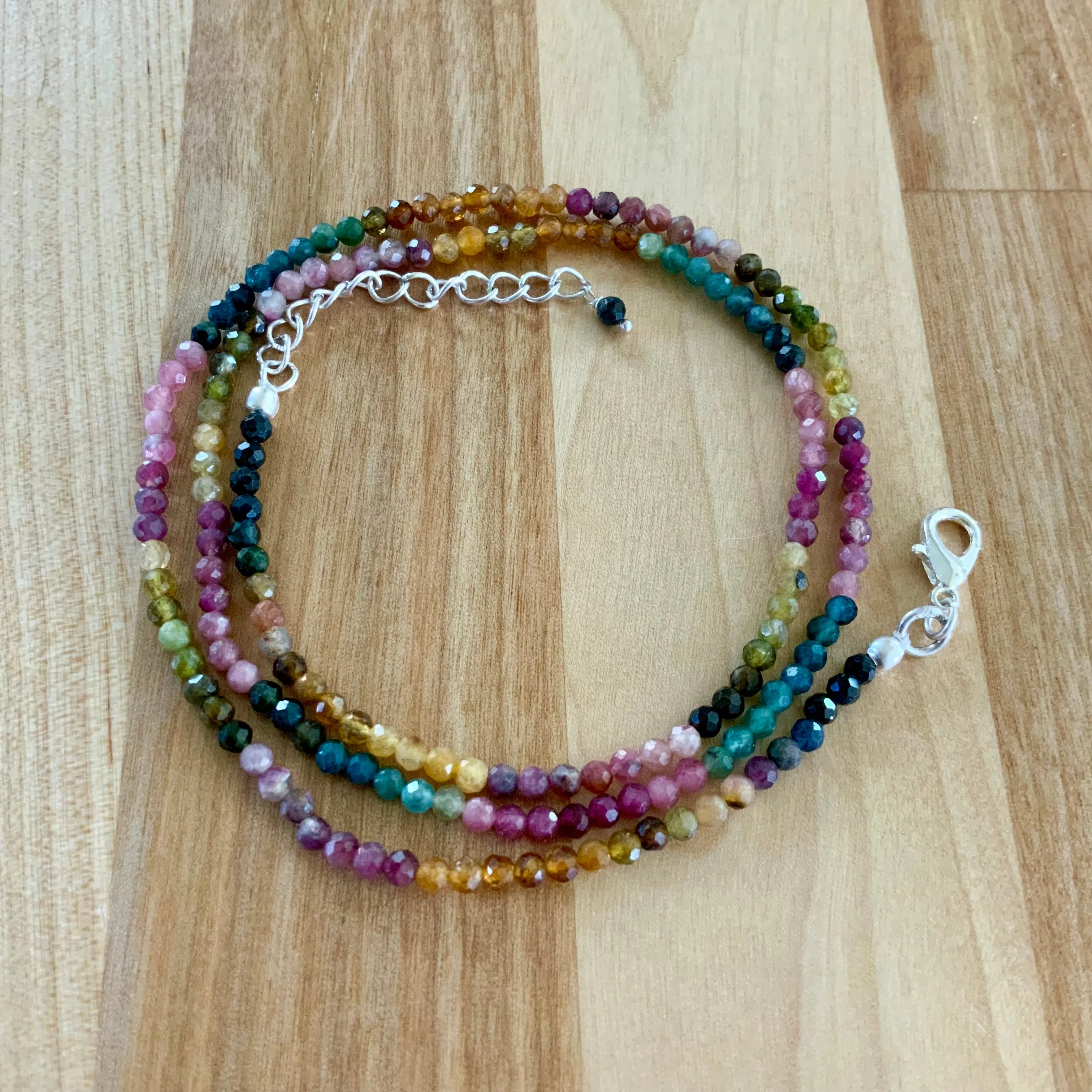 Tourmaline 3 mm Beaded Necklace