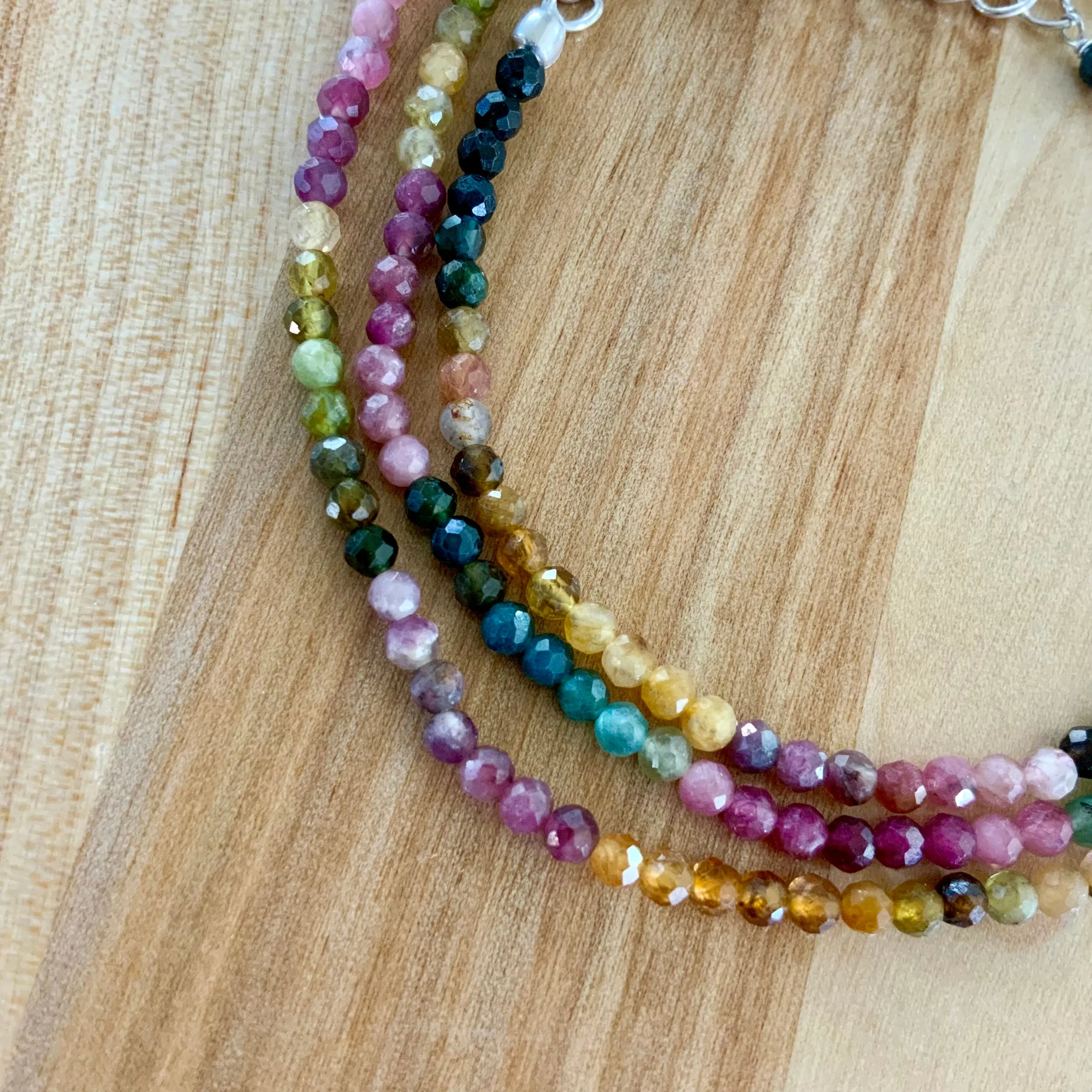 Tourmaline 3 mm Beaded Necklace