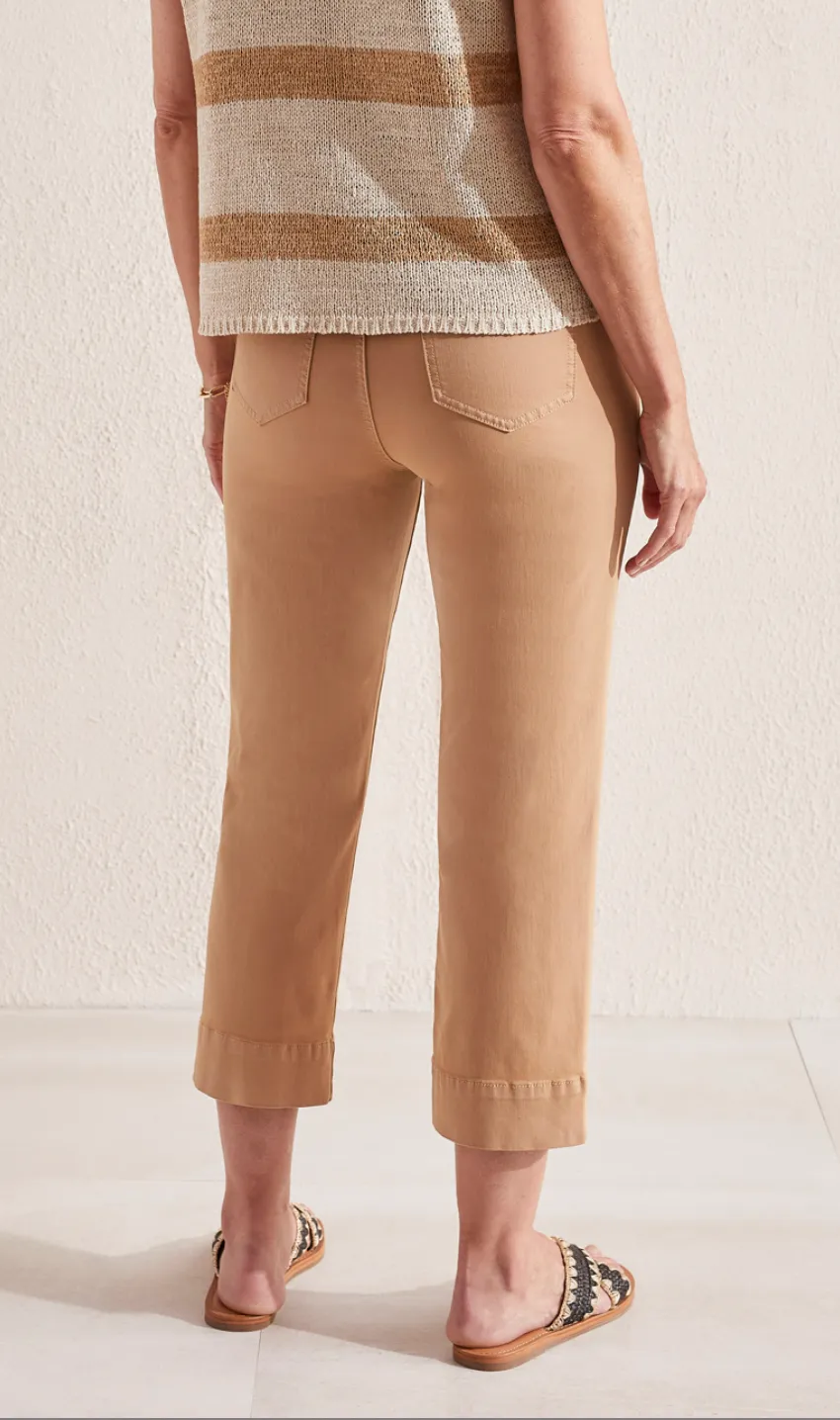 Tribal 5 Pkt Pull On Kick Flare Capri-Dune
