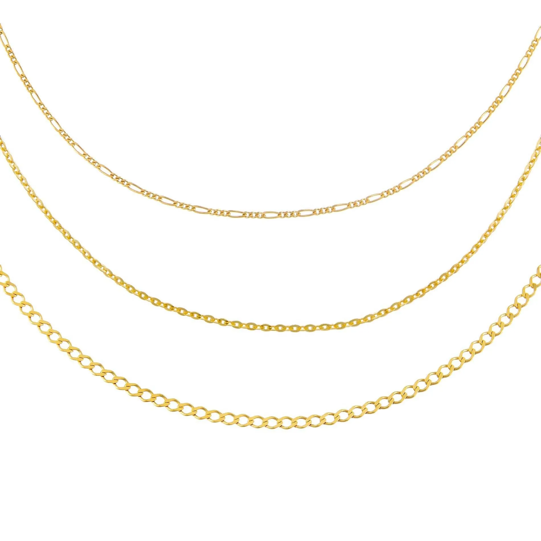 Triple Chain Necklace Combo Set