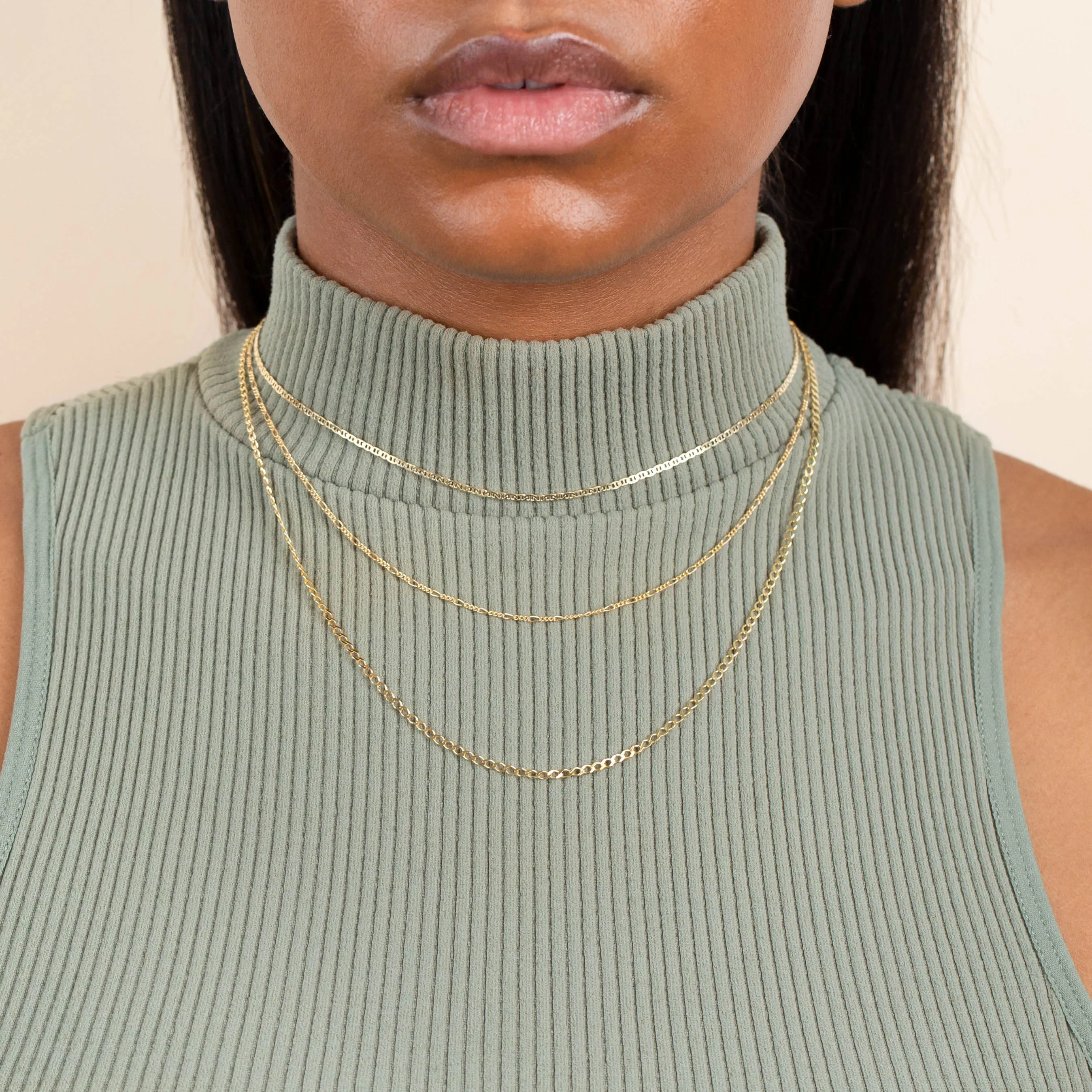 Triple Chain Necklace Combo Set