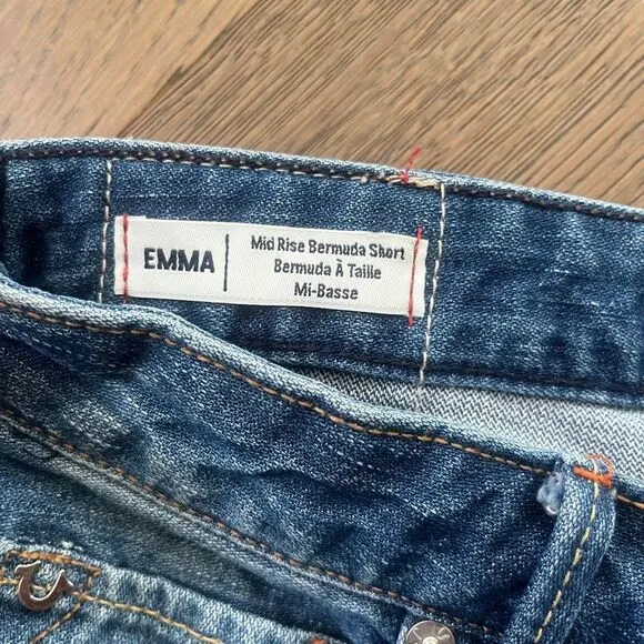 True Religion Emma Mid Rise Bermuda Shorts