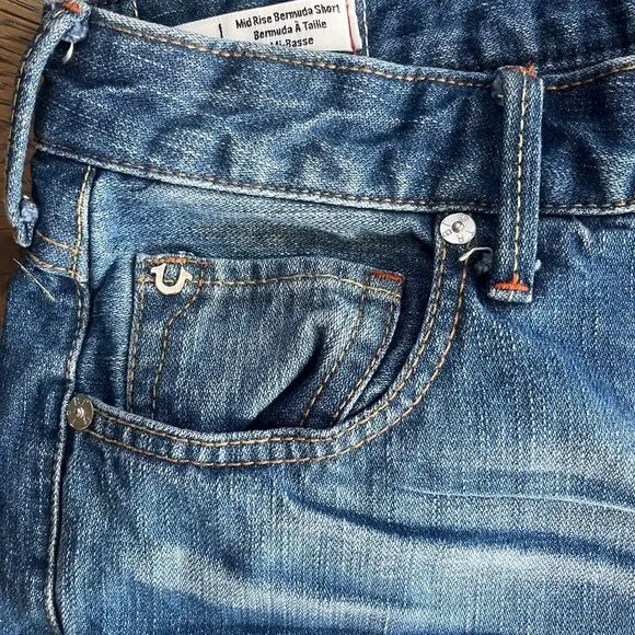 True Religion Emma Mid Rise Bermuda Shorts