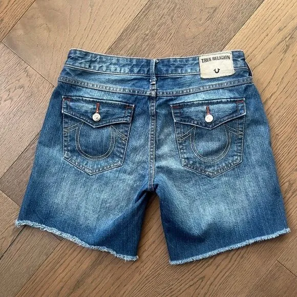 True Religion Emma Mid Rise Bermuda Shorts