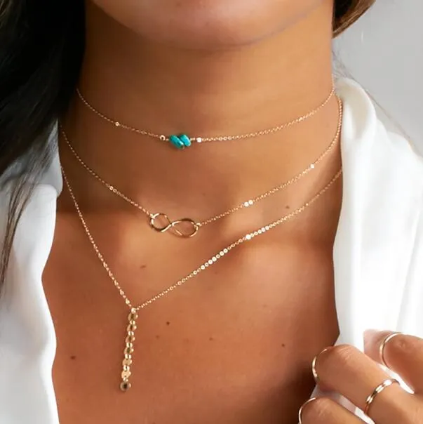 Turquoise Beads Pendant Choker