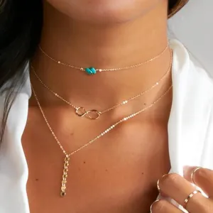 Turquoise Beads Pendant Choker