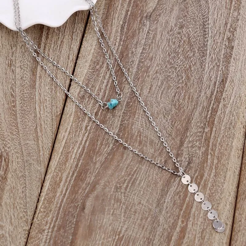 Turquoise Beads Pendant Choker