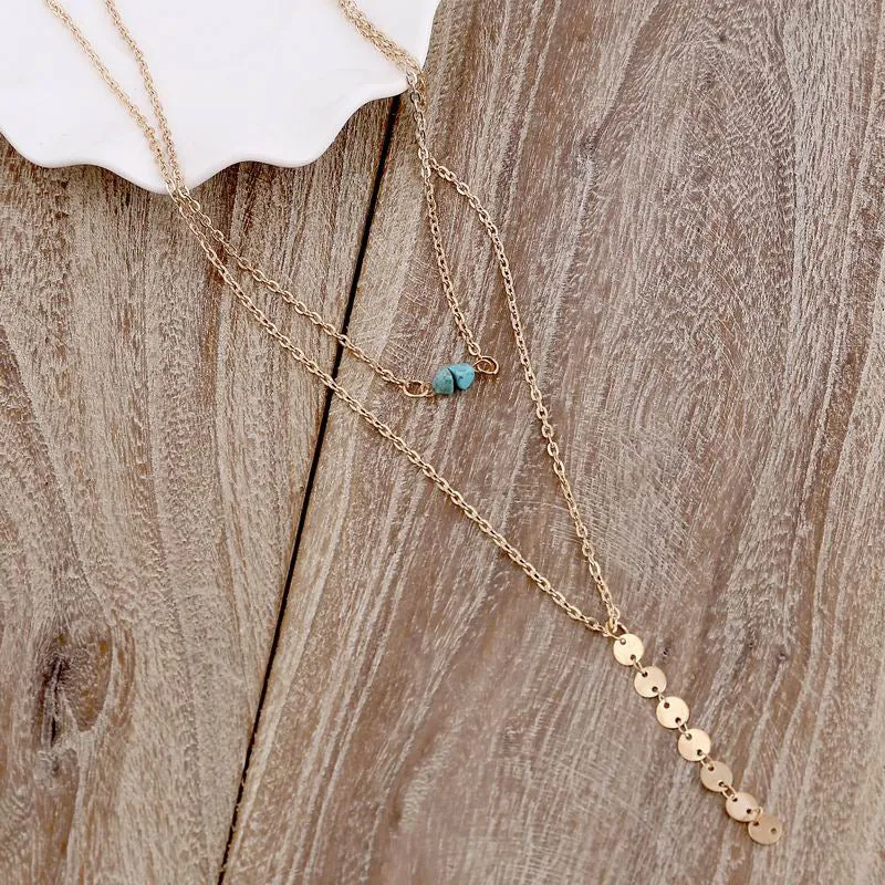 Turquoise Beads Pendant Choker