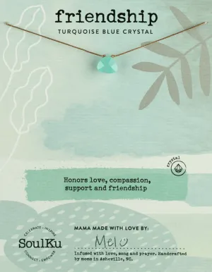 Turquoise Blue Crystal Soul Shine Necklace for Friendship