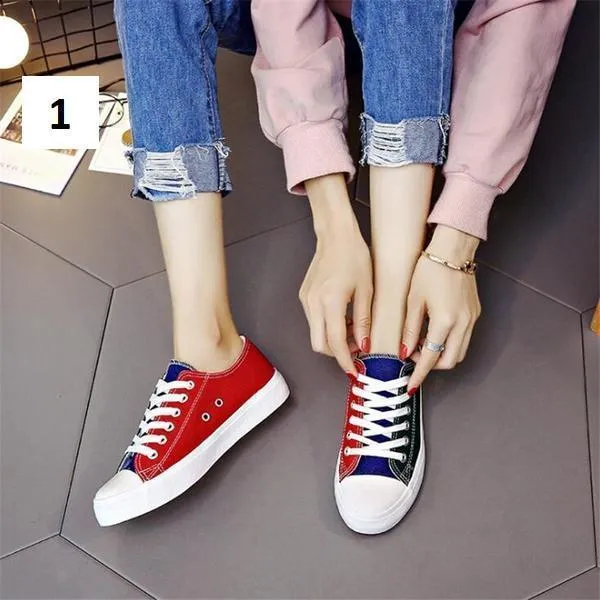 Two Tone Canvas Sneakers