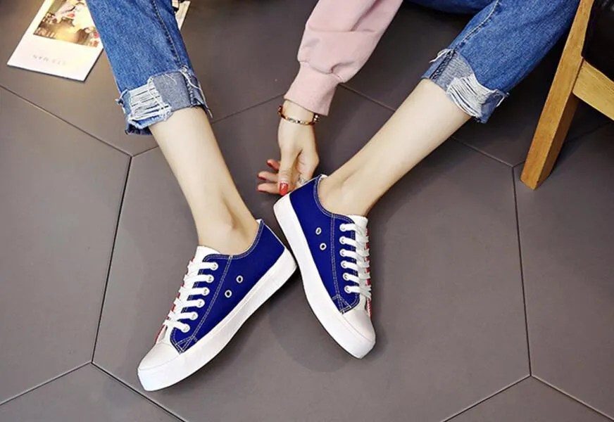 Two Tone Canvas Sneakers