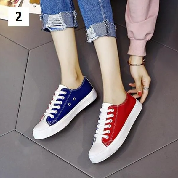 Two Tone Canvas Sneakers