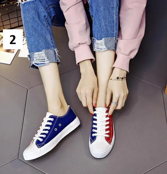 Two Tone Canvas Sneakers