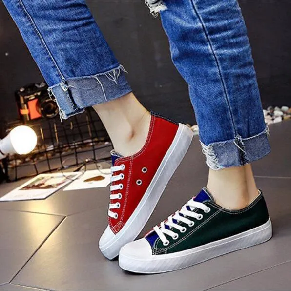 Two Tone Canvas Sneakers