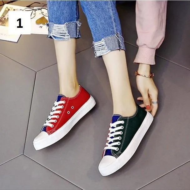 Two Tone Canvas Sneakers