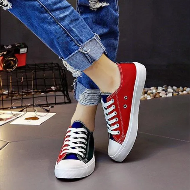 Two Tone Canvas Sneakers