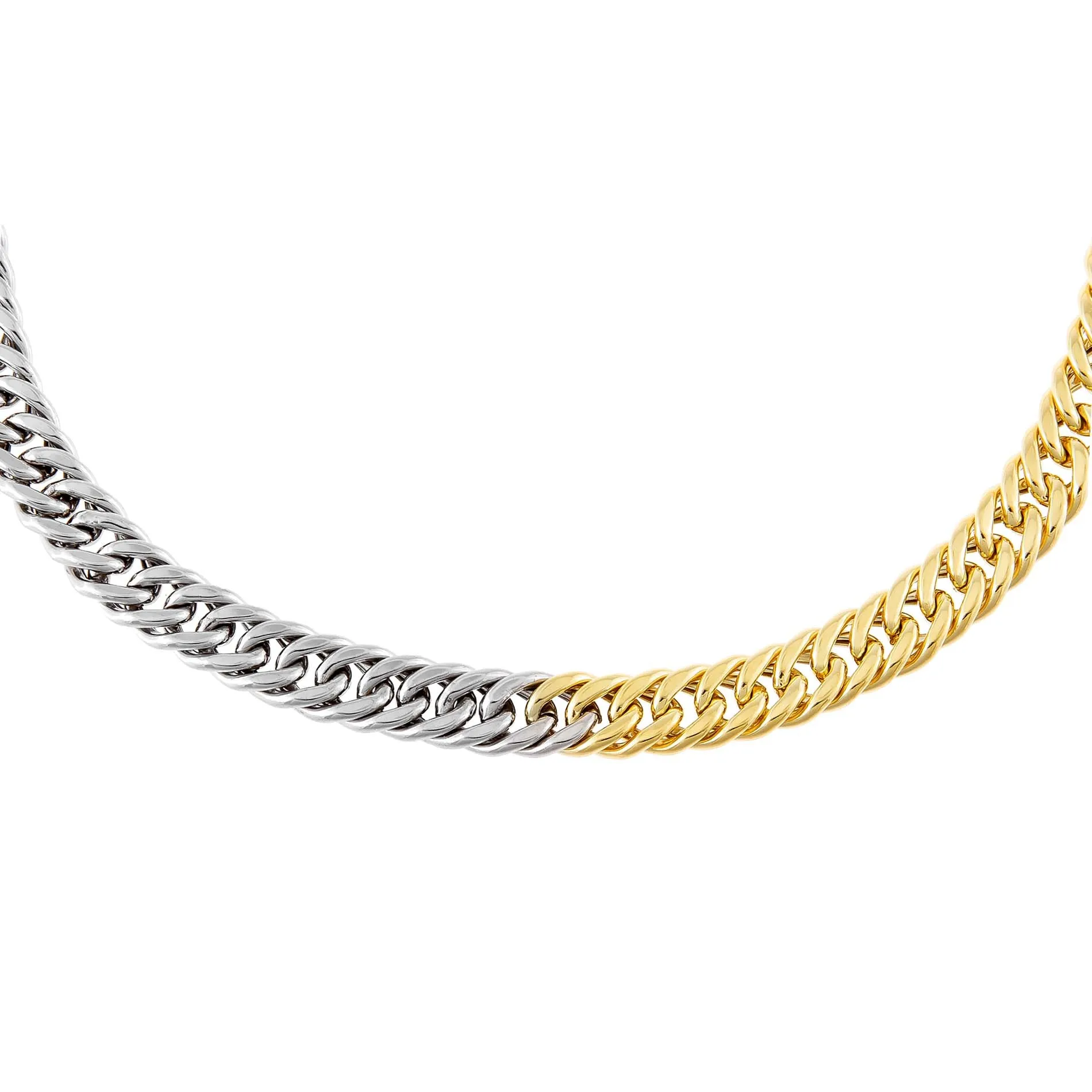 Two Tone Double Curb Links Choker