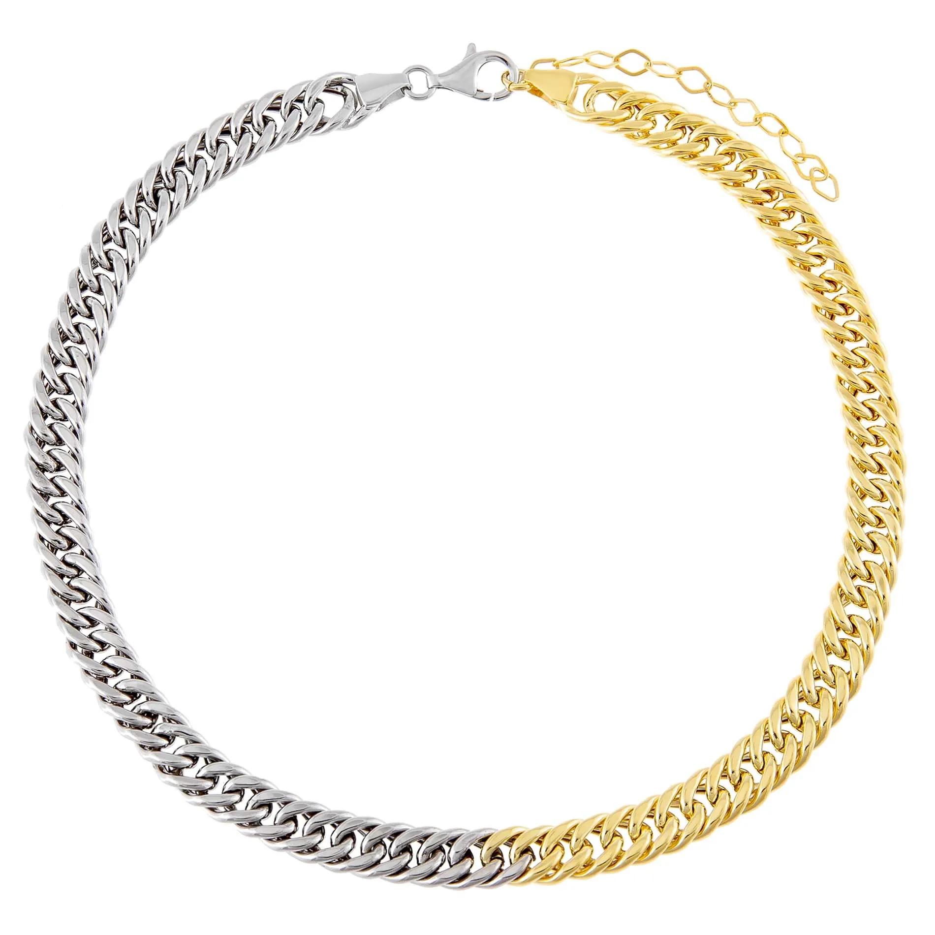 Two Tone Double Curb Links Choker